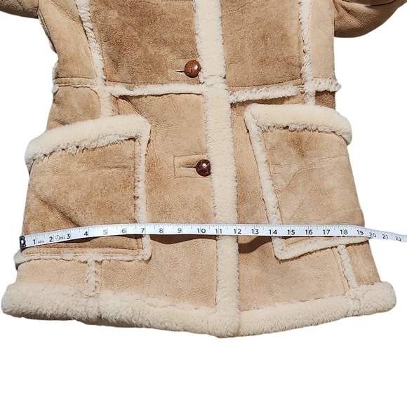 BERT PALEY Womens 100% Pure Wool Sheepakin Shearling Suede Rancher Jaclet Size 8 - Picture 16 of 16
